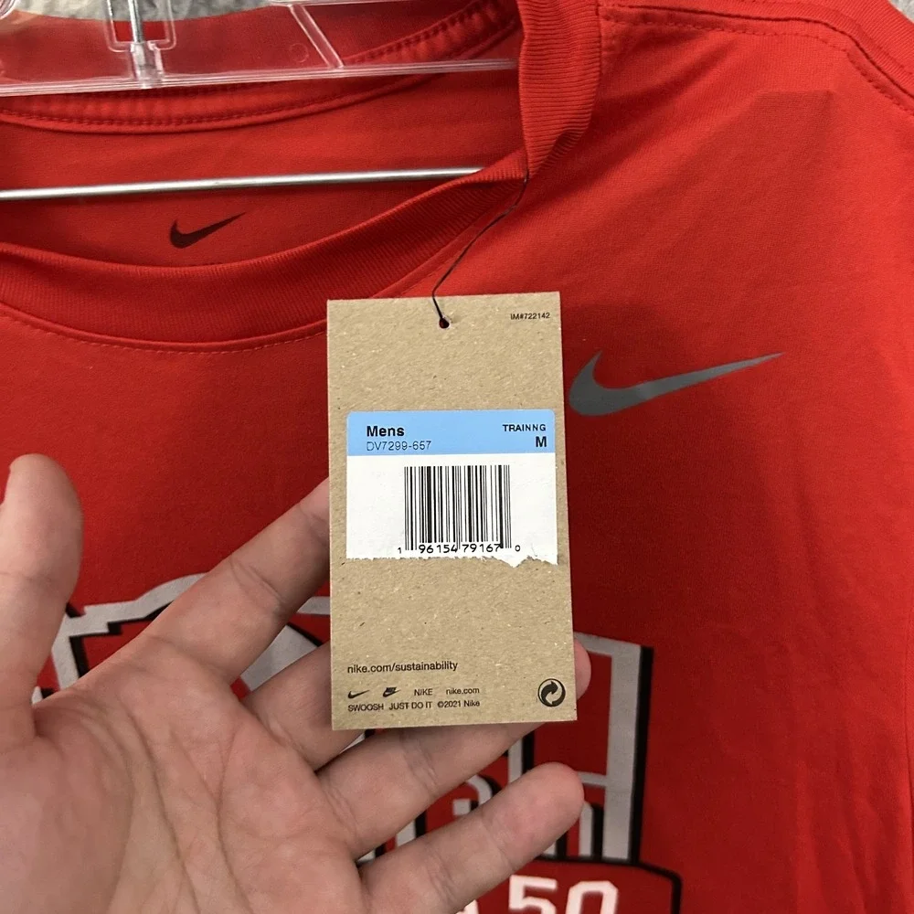 Ohio State Buckeyes Shirt Mens Medium Red Short Sleeve Football Nike Dri Fit OSU